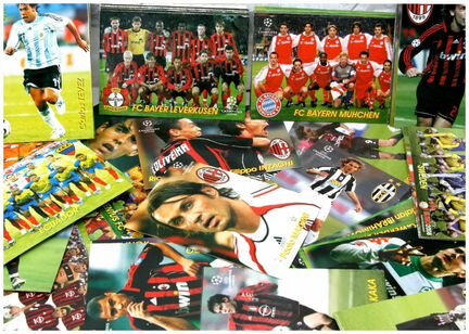 Футбольные карточки (открытки), клубы, игроки