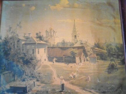 Картина художника Поленова Московский дворик 1878г