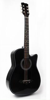 Акустическая гитара, черная, с вырезом
