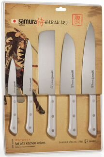Набор Samura Harakiri 5 ножей SHR-0250 белые новые