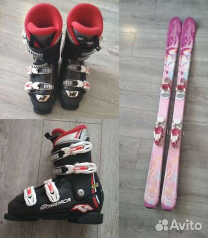 Горные лыжи для девочки (Ботинки в подарок )