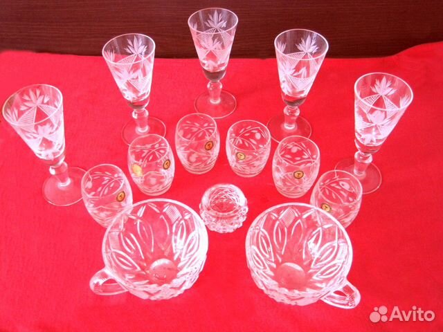 Хрустальные фужеры рюмочки