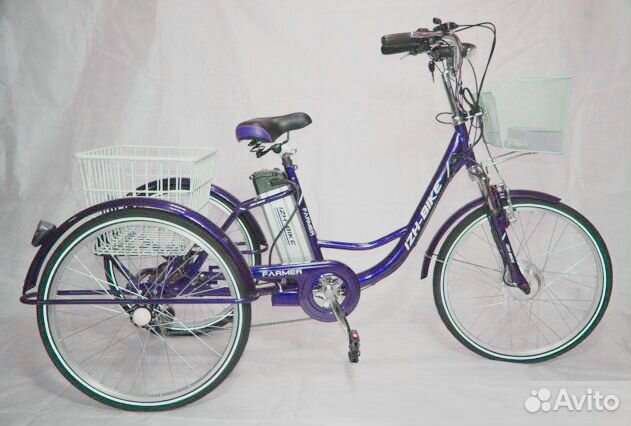 Электровелосипед трехколесный взрослый E-3W 24''