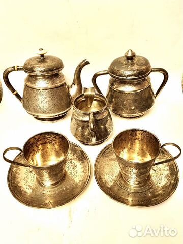 Кофейный набор Царская Россия 1885 год серебро 84