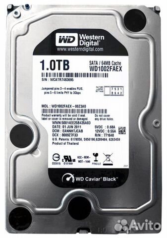 Жесткий диск WD 1TB WD1002faex SATA 3.5