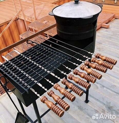 Мангал с печкой на Казан 10л