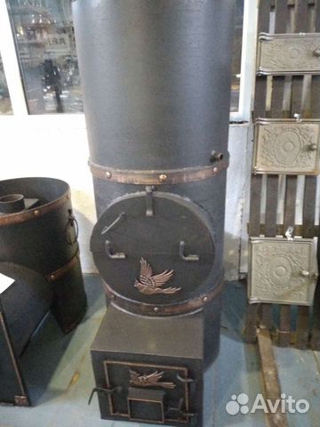 Печь из трубы для бани разборная 3 части