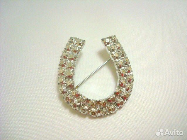 Винтажная брошь. подкова. США