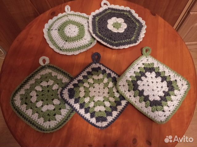 Прихватки вязаные ручная работа