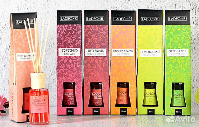 Ароматизатор 50мл.диффузором с палочками 6ароматов