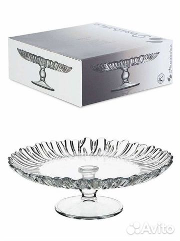 Ваза для фруктов на ножке стекло