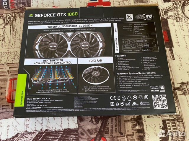 Видеокарта gtx 1060 msi