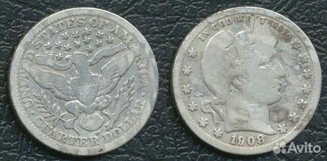 США 25 центов 1910, 1908D