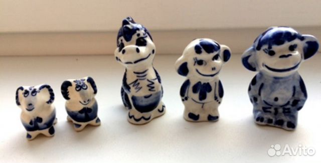 Фигурки зверей гжель