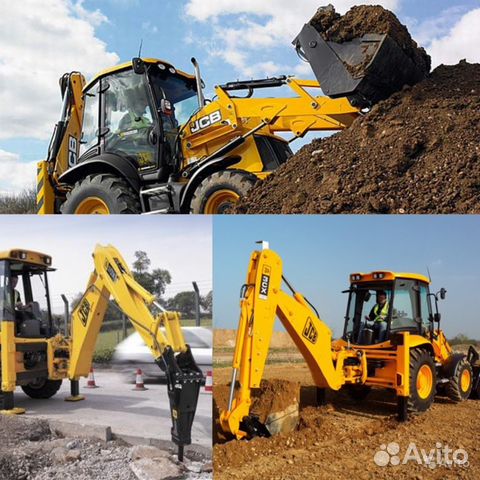 Аренда экскаватора-погрузчика JCB гидромолота. бур Аренда экскаватора-погрузчика JCB гидромолота. бур