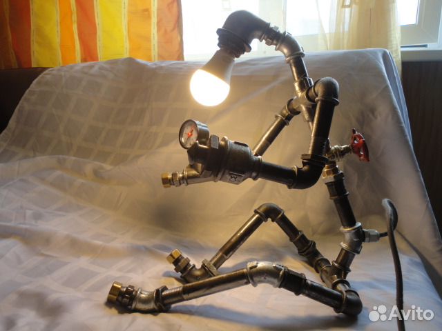 Светильник настольная лампа робот лофт ретро Светильник настольная лампа робот лофт ретро