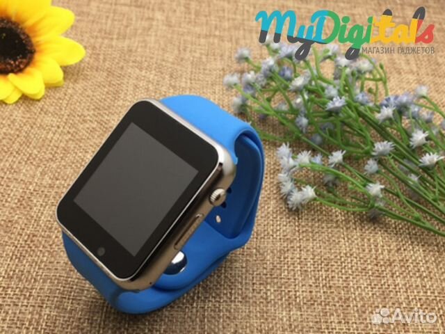 Умные часы телефон Smart Watch A1 Голубые