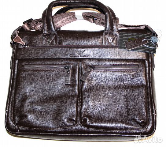 Мужская стильная кожаная сумка GA dark brown Мужская стильная кожаная сумка GA dark brown
