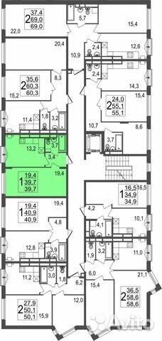 1-к квартира, 40.4 м², 2/5 эт.