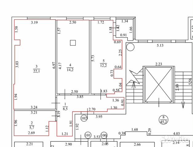 2-к квартира, 62.7 м², 8/10 эт.