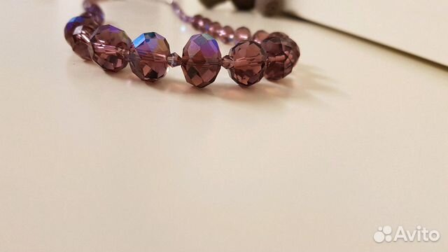 Новые винтажные бусы хрусталь топаз
