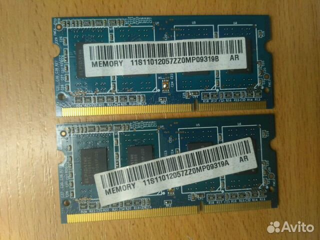 Оперативная память DDR3 1Gb 2шт