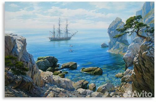 Картина маслом Синее море Картина маслом Синее море