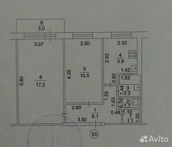 2-к квартира, 44 м², 3/5 эт.