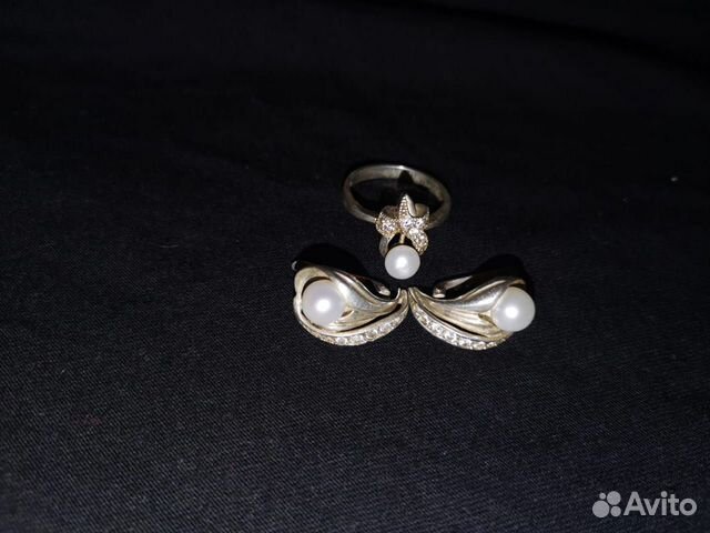 Серебро комплект с жемчугом Россия 925 проба