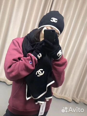 Шапка,шарф, перчатки chanel Шапка,шарф, перчатки chanel