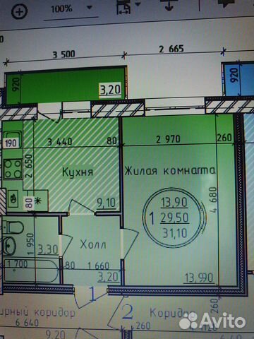 1-к квартира, 31.1 м², 2/3 эт.