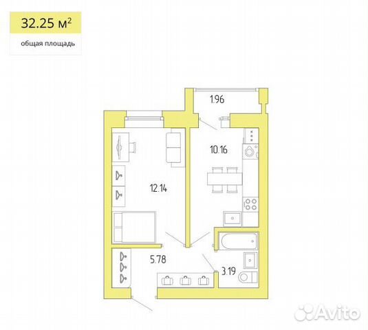 1-к квартира, 32.3 м², 5/8 эт. 1-к квартира, 32.3 м², 5/8 эт.