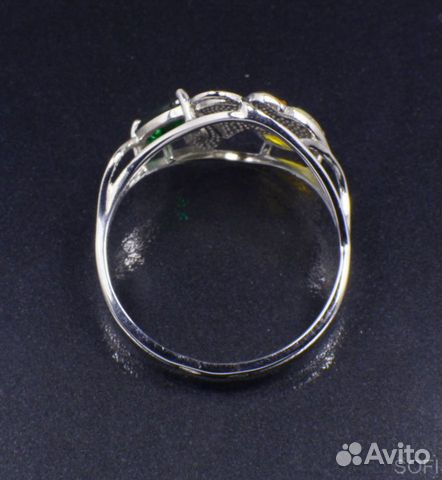 Серебряное кольцо с опалом и фианитом натуральным