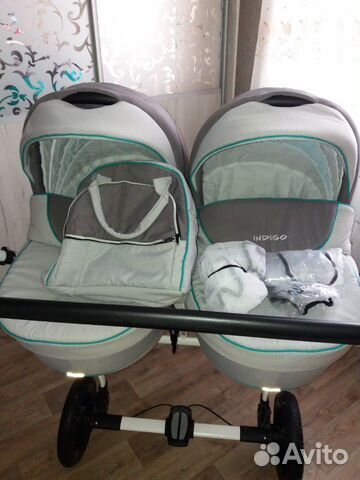 Коляска для двойни Indigo Duo (индиго дуо 18) 2 в