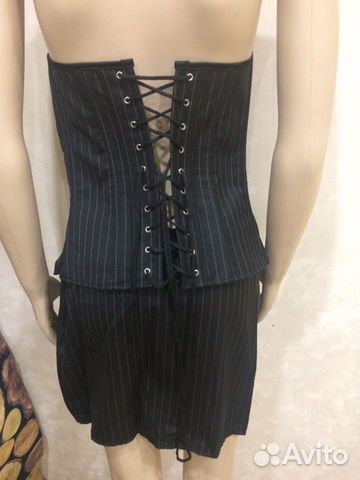 Корсет с юбкой в полоску