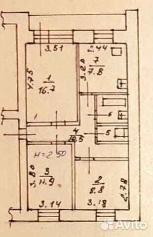 3-к квартира, 60 м², 2/5 эт. 3-к квартира, 60 м², 2/5 эт.