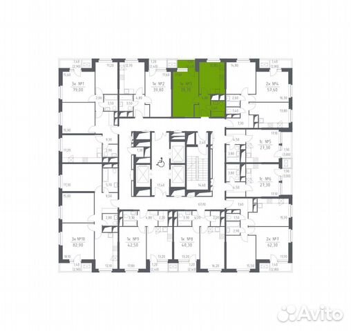 1-к квартира, 39.7 м², 17/32 эт.