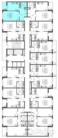 1-к квартира, 38.7 м², 12/17 эт.