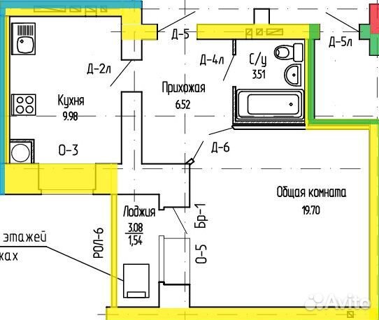 1-к квартира, 42 м², 9/10 эт. 1-к квартира, 42 м², 9/10 эт.