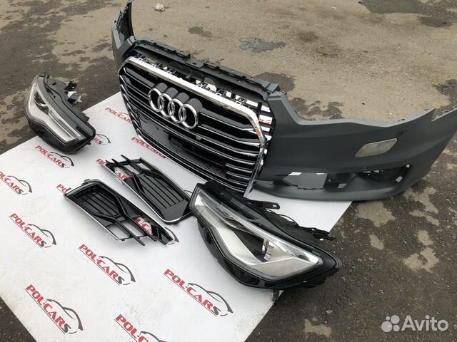 Audi A6 C7 a6c7 передний бампер с фарами рестайл
