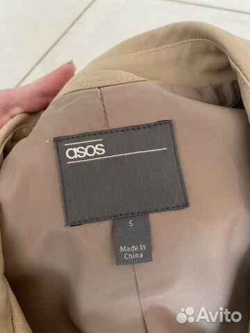 Непромокаемый двубортный тренч ASOS Непромокаемый двубортный тренч ASOS