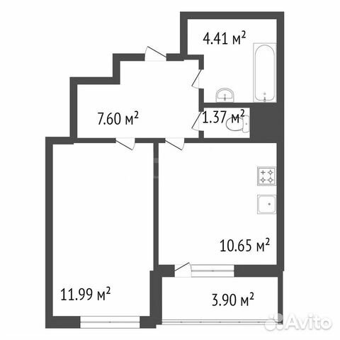 1-к квартира, 36.1 м², 12/15 эт. 1-к квартира, 36.1 м², 12/15 эт.