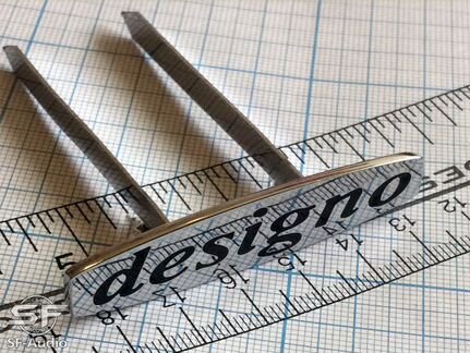 Шильдик сиденья Designo 61x13mm Black-Silver/Метал