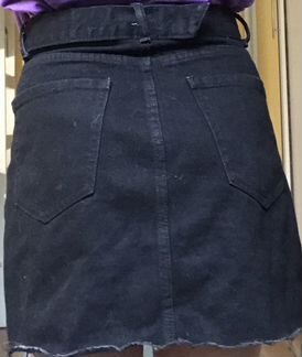 Юбка джинсовая черная Bershka