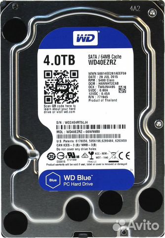 4Tb SATA Western Digital WD40ezrz NEW 2шт