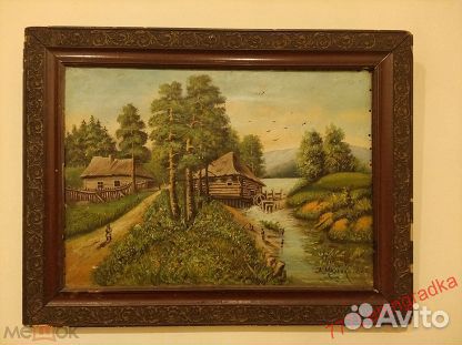 Картина маслом на холсте, пейзаж А.Маренко 1912 г