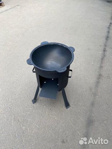 Казан чугунный с печкой 10 литров