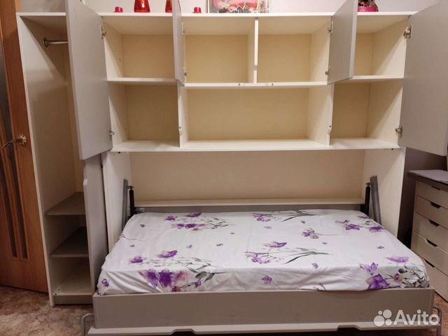 Детская кроватка трансформер с шкафчиками