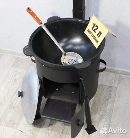 Комплект усиленный печь + казан 12 л + шумовка