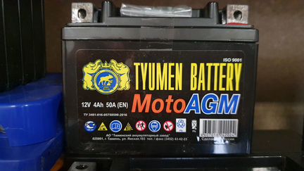 Аккумуляторы Тюмень Мото AGM Battery 4ач-12V